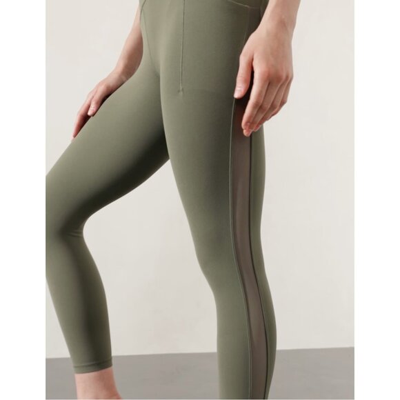 Athleta M Salutation Stash Mesh 7/8 Tight Moss Mesh Medium - Picture 7 of 10